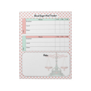 Vintages Blutzuckerprotokoll Notizblock