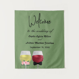 Vintages Bohemisches Begrüßungs-Party Couple Wine Wandteppich