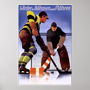 Vintages Bohman und Mahren Hockey Poster