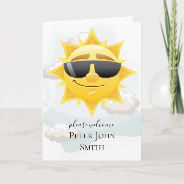 Vintages Böhmisches Gelbsonnenbaby Karte (Vorderseite)