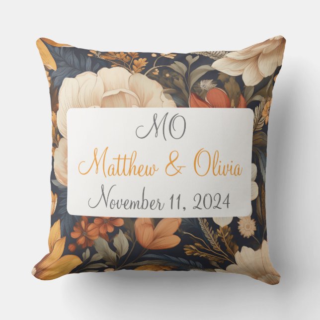 Vintages Boho-Blumenmuster-Hochzeitsgeschenk Kissen (Vorderseite)