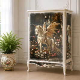 Vintages Boho Feathered Fairy Horse Einhornbahn Seidenpapier