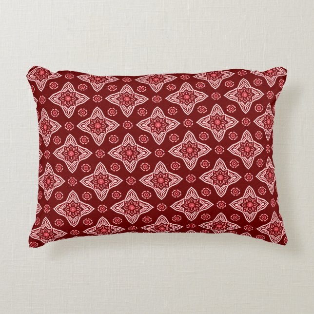 Vintages Boho geometrisches Muster Dekokissen (Vorderseite)