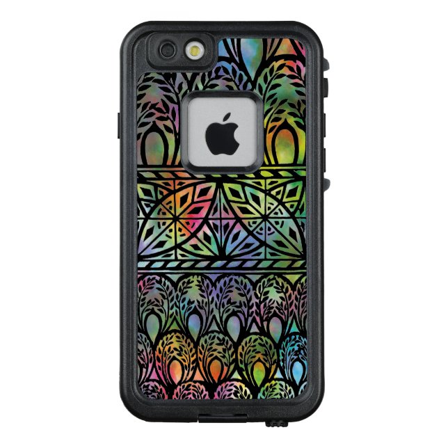 Vintages Boho-Glass-Muster LebensdauerTestfall LifeProof iPhone Hülle (Rückseite)