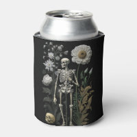 Vintages boho magisches Blumenskelett in schwarz