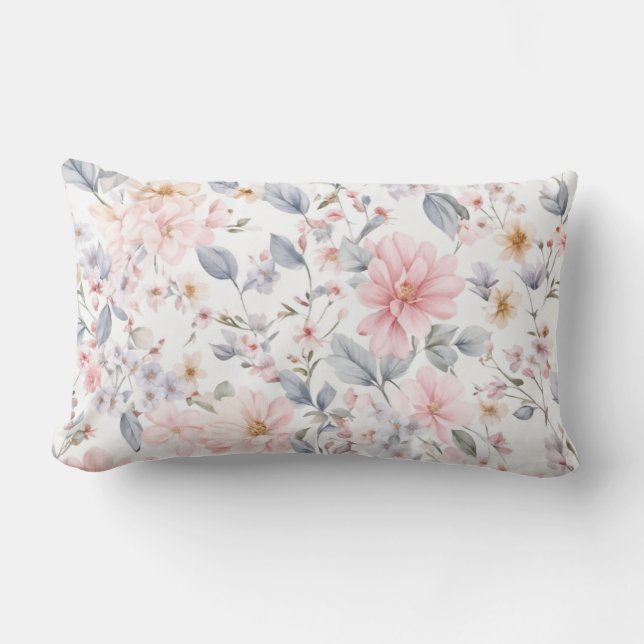 Vintages Boho Pastell Muster Muster Pillow Lendenkissen (Vorderseite)