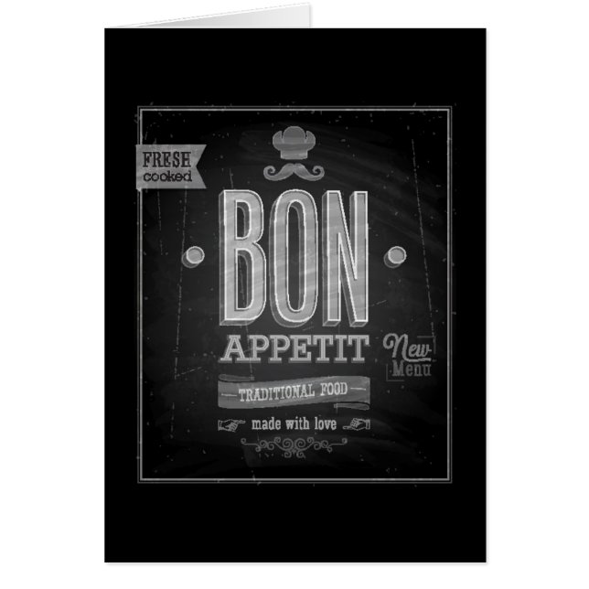 Vintages Bon Appetit Plakat - Tafel (Vorne)