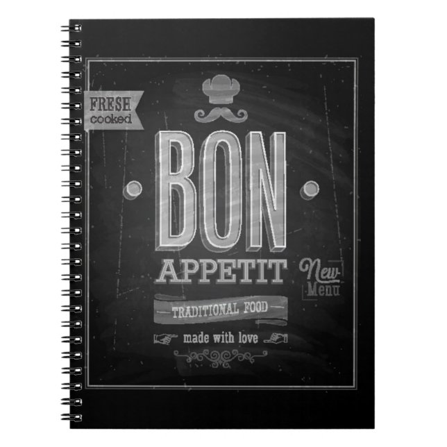 Vintages Bon Appetit Plakat - Tafel Notizblock (Vorderseite)