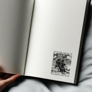 Vintages Boot aus der Bibliothek Gummistempel