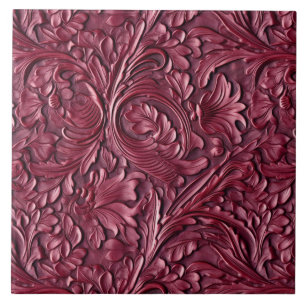 Vintages Bordeauxleder Fliese