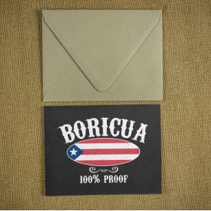 Vintages Boricua Puerto Rico 100%iges Logo Postkarte