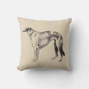 Vintages Borzoi Martynow Druck-Kissen Kissen