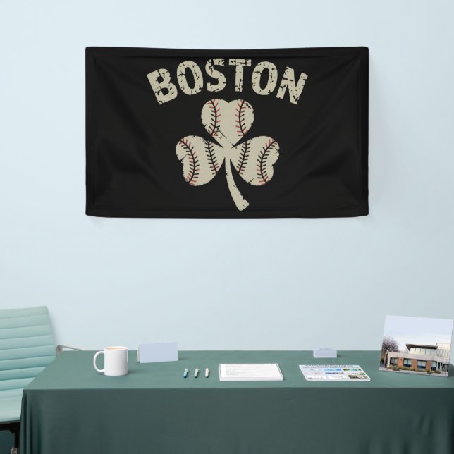 Vintages Boston St Patrick's Day Irish Kleeblatt Banner (Messeveranstaltung)