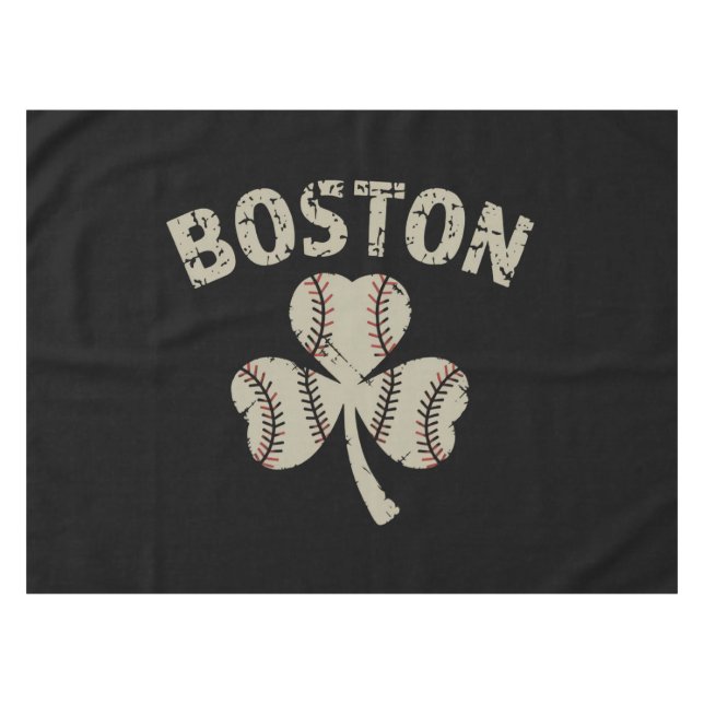 Vintages Boston St Patrick's Day Irish Kleeblatt Tischdecke (Vorderseite (Horizontal))