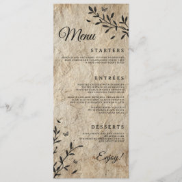 Vintages Botanisches Abendmenü Menükarte