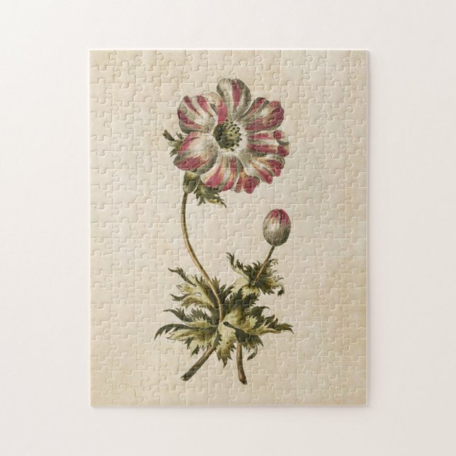 Vintages botanisches Anemon Puzzle (Vertikal)