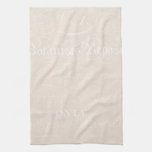 Vintages botanisches beige handtuch