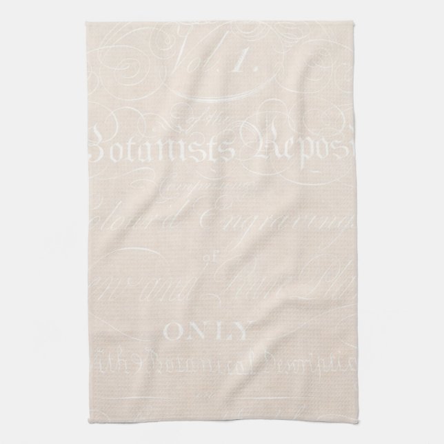 Vintages botanisches beige handtuch (Vertikal)