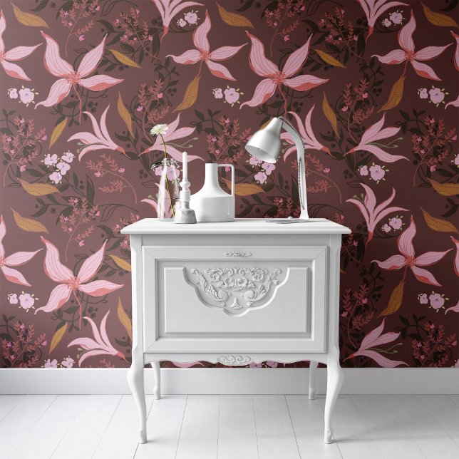 Vintages botanisches Blumenpapier, Peel & Stick Tapete (Von Creator hochgeladen)