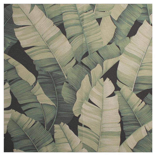 Vintages botanisches Druckbananenblatt Stoff (Muster)