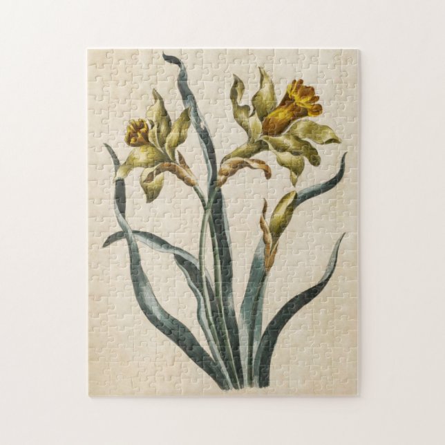 Vintages botanisches florales Daffodil Puzzle (Vertikal)