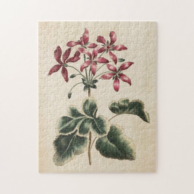 Vintages botanisches Geranium Puzzle (Vertikal)