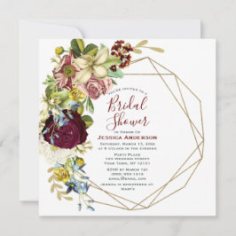 Vintages botanisches Gold-Brautparty Einladung