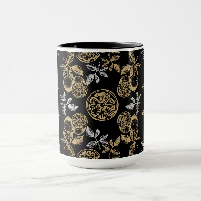Vintages botanisches Gold und Silber Tasse (Zentrum)