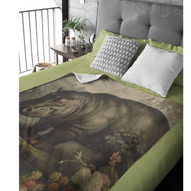 Vintages botanisches Hippo Fleecedecke (Von Creator hochgeladen)