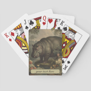 Vintages botanisches Hippo Spielkarten