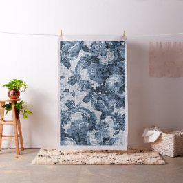 Vintages botanisches Indigoblau #5 Floral Toile Stoff