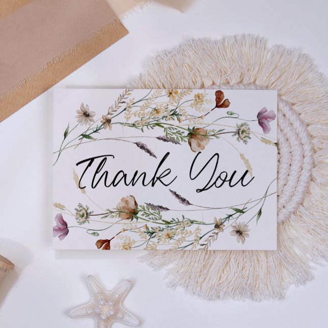 Vintages botanisches kleines Blumengestein Dankeskarte (Von Creator hochgeladen)