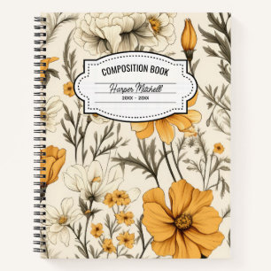 Vintages botanisches KompositionsNotebook Notizbuch