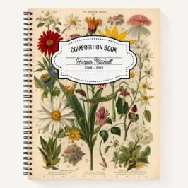 Vintages botanisches KompositionsNotebook Notizbuch