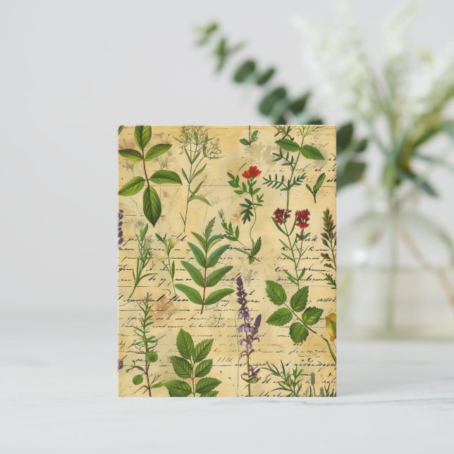 Vintages botanisches Kräuterbuch (Stehend Vorderseite)