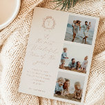 Vintages botanisches Monogramm 3 Foto Folien Feiertagskarte<br><div class="desc">es ist die wundervollste Zeit des Jahres!,  Vintag botanisches Monogramm-Rahmen,  3 Foto-Folien-Urlaubskarte. Merkmale,  beige Hintergründe mit eleganter Typografie.</div>