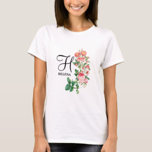 Vintages botanisches Monogramm T-Shirt