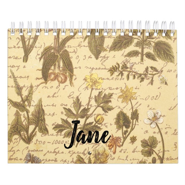 Vintages botanisches Muster Kalender (Titelbild)