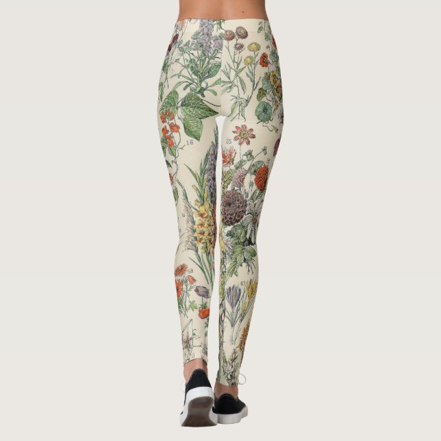 Vintages botanisches Muster Leggings (Rückseite)