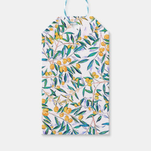 Vintages botanisches Olivenöl Grüne Blätter Wasser Geschenkanhänger