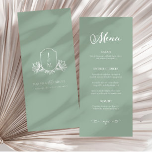 Vintages Botanisches Sage Monogram Wappen Wedelmen