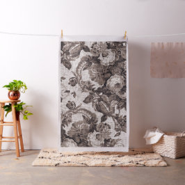 Vintages botanisches Sepia Brown #5 Floral Toile Stoff