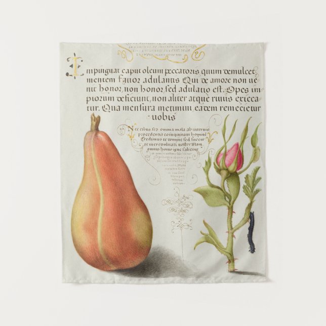 Vintages botanisches Tapisserie Wandteppich (Vorderseite)