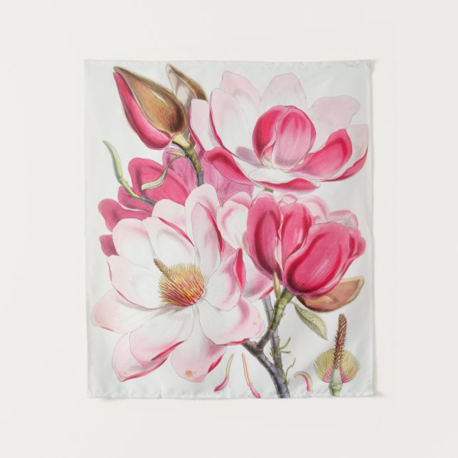 Vintages botanisches Tapisserie Wandteppich (Vorderseite)