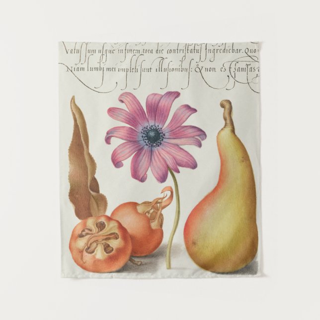 Vintages botanisches Tapisserie Wandteppich (Vorderseite)