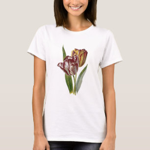 Vintages botanisches - Tulpe-Blumen, T-Shirt