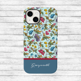 Vintages Bouquet mit Poppies Illustration und Name Case-Mate iPhone 14 Hülle