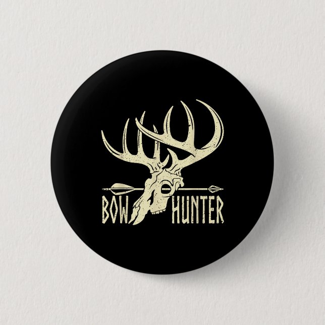 Vintages Bow Hunter Amerikanisches Hirschjagdgesch Button (Vorderseite)