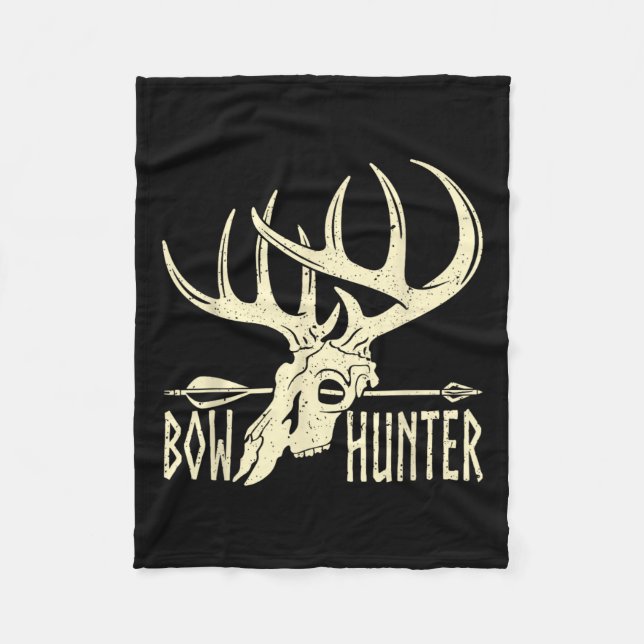 Vintages Bow Hunter Amerikanisches Hirschjagdgesch Fleecedecke (Vorderseite)