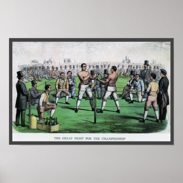 Vintages Boxen, großer Kampf um die Meisterschaft Poster (Vorne)